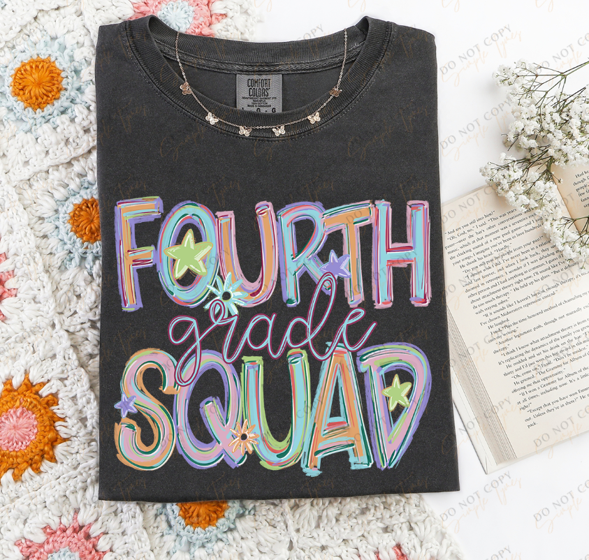 Back To School Squad Tilted Words DTF Print