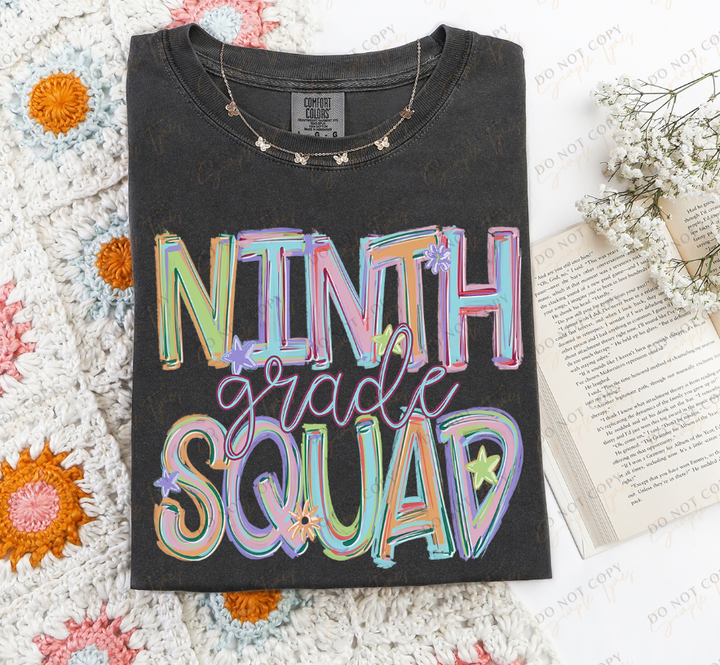 Back To School Squad Tilted Words DTF Print