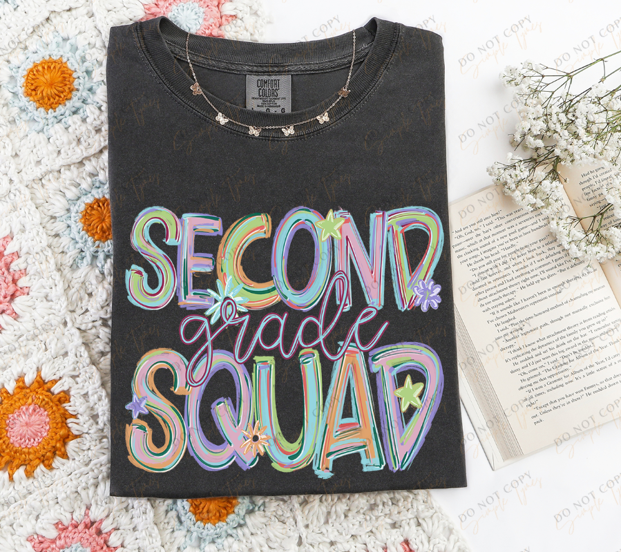 Back To School Squad Tilted Words DTF Print