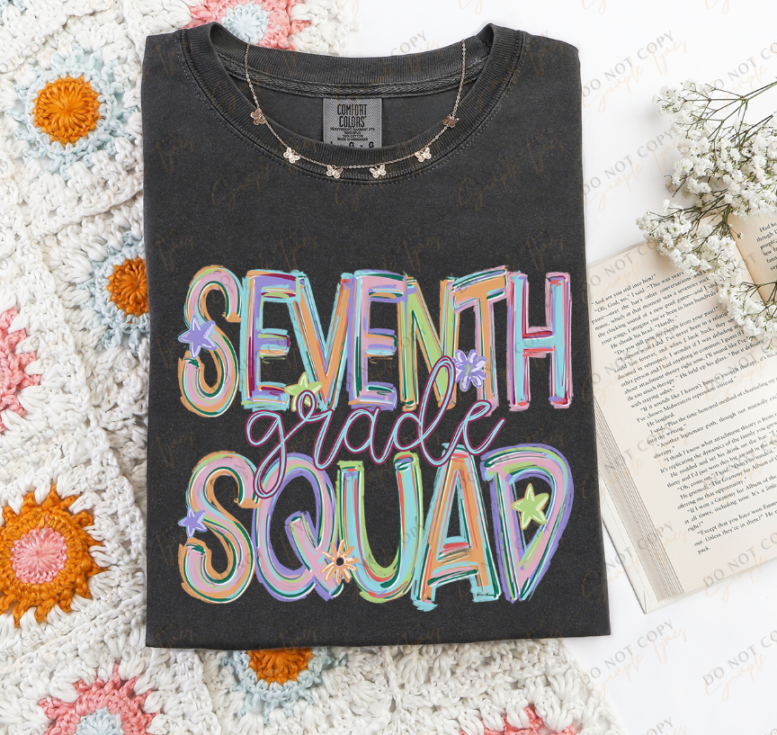 Back To School Squad Tilted Words DTF Print