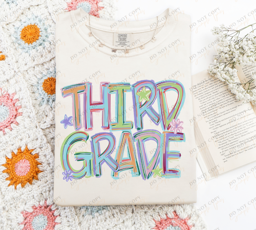 Back To School Tilted Words DTF Print