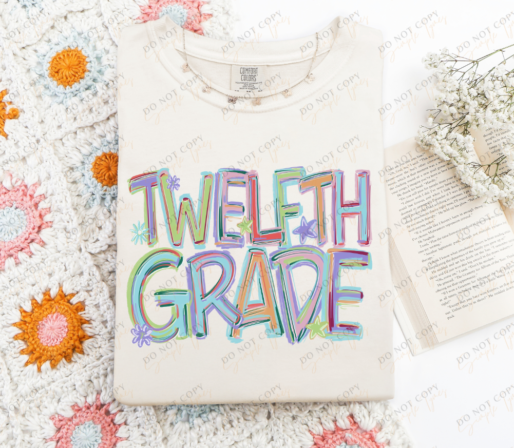 Back To School Tilted Words DTF Print