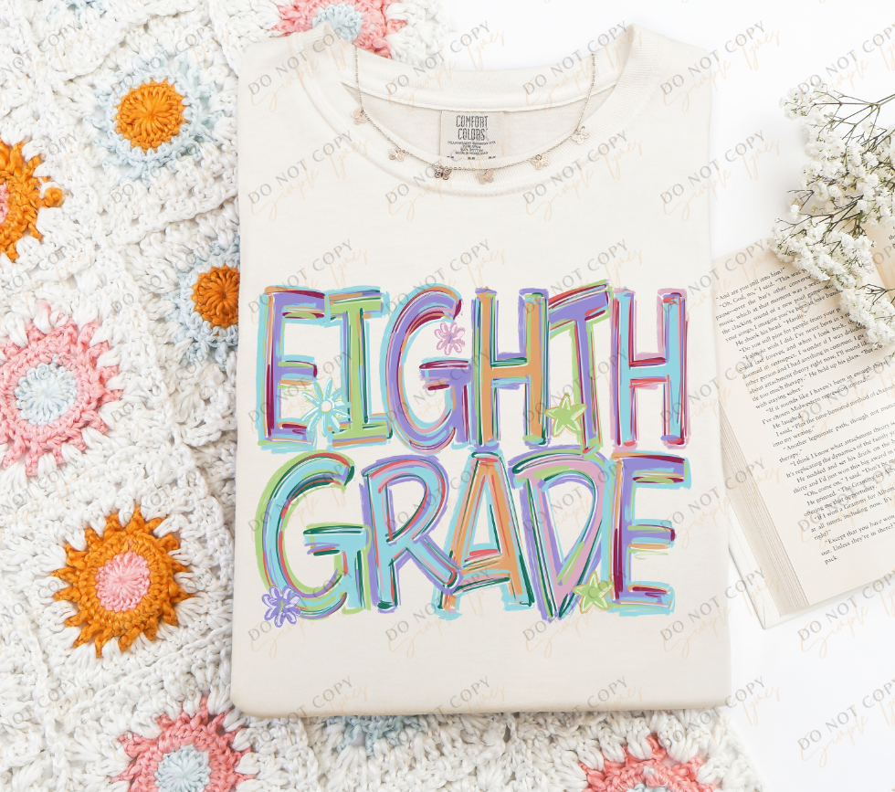 Back To School Tilted Words DTF Print