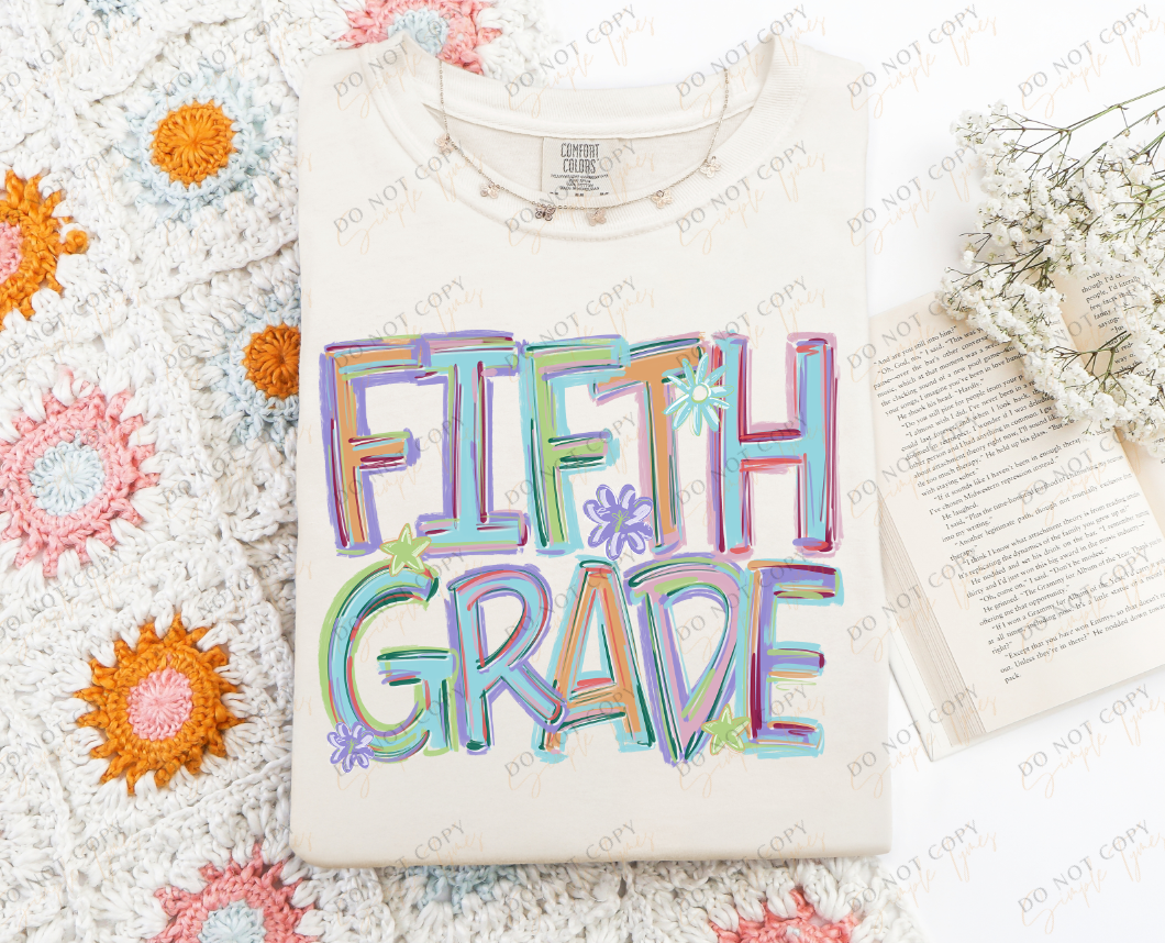 Back To School Tilted Words DTF Print