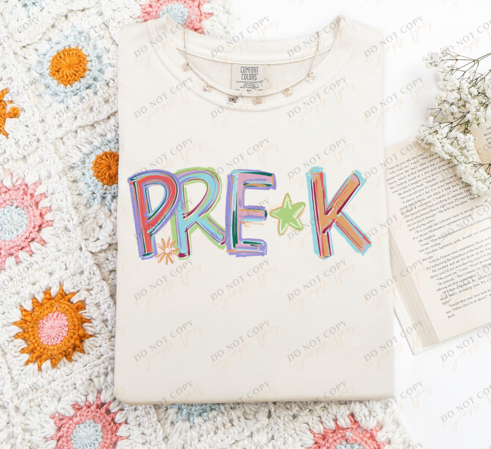 Back To School Tilted Words DTF Print