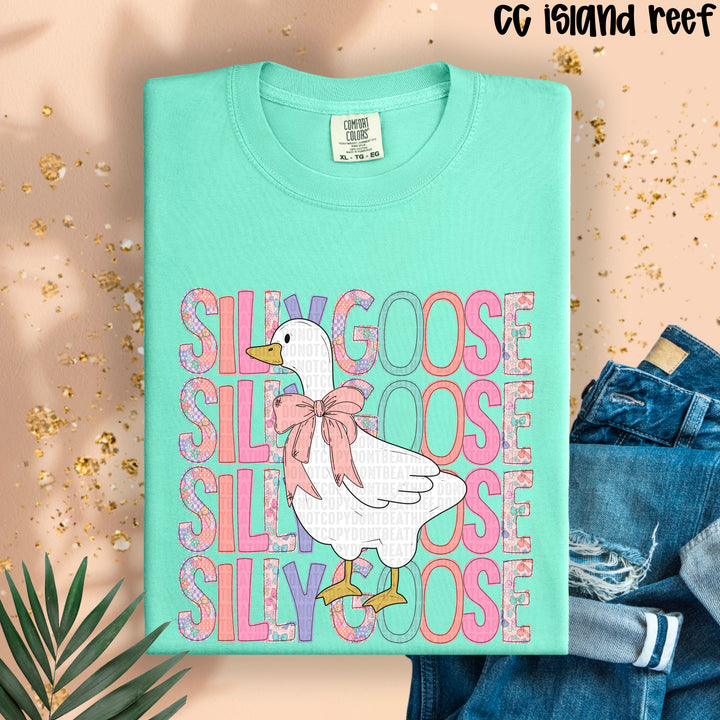 Silly Goose Bows Flowers DTF Print