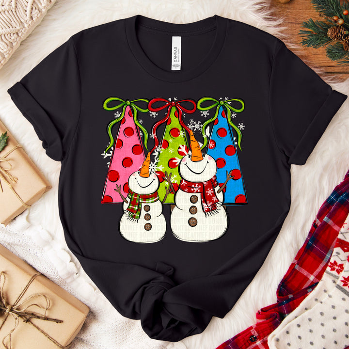 Snowman Christmas Tree DTF Print