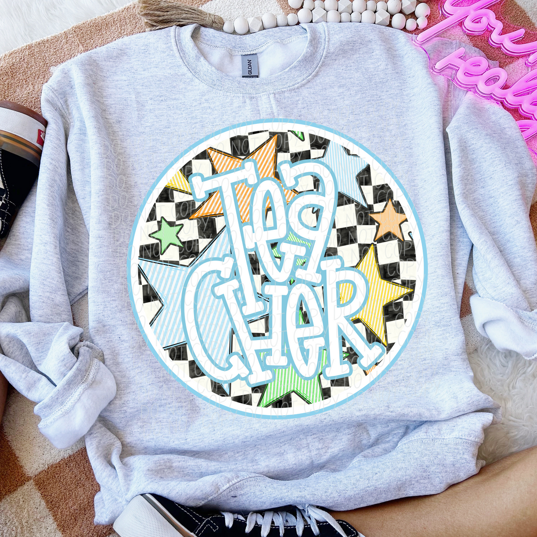 Back To School Stars Blue - Occupations DTF Print