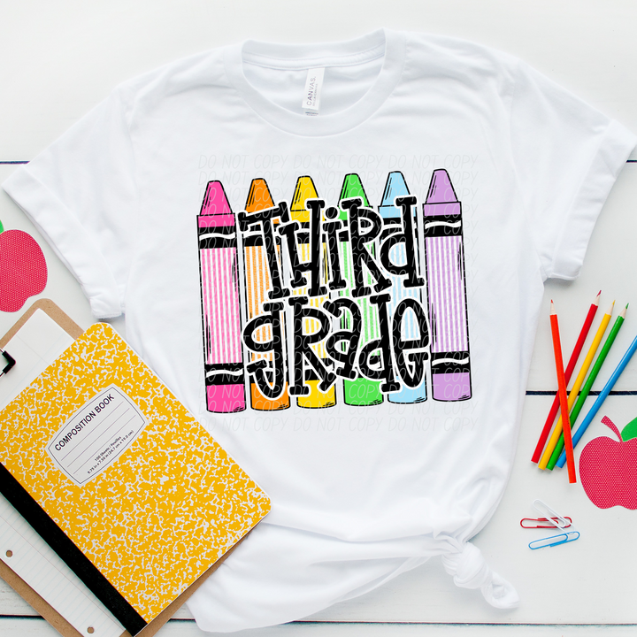 Crayon Back To School DTF Print