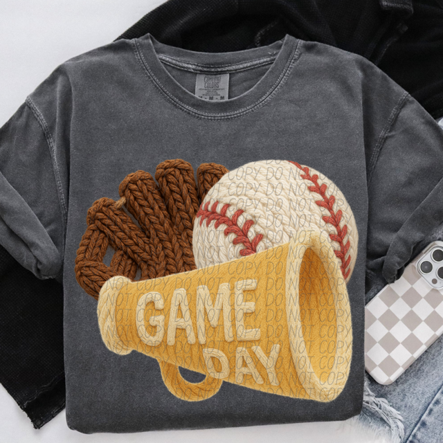 Yarn Baseball Game Day DTF Print