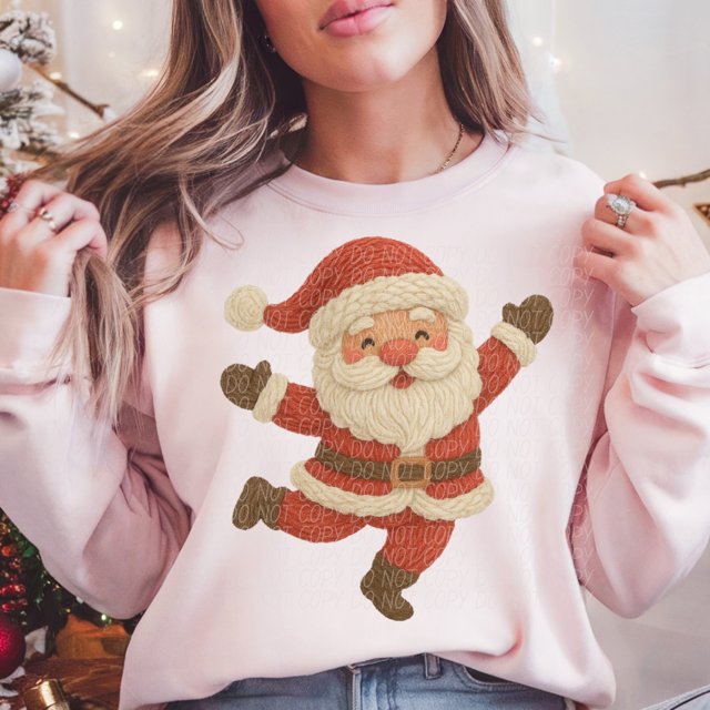 Faux Yarn Dancing Santa DTF Print