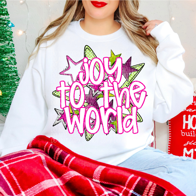Joy To The World Stars DTF Print