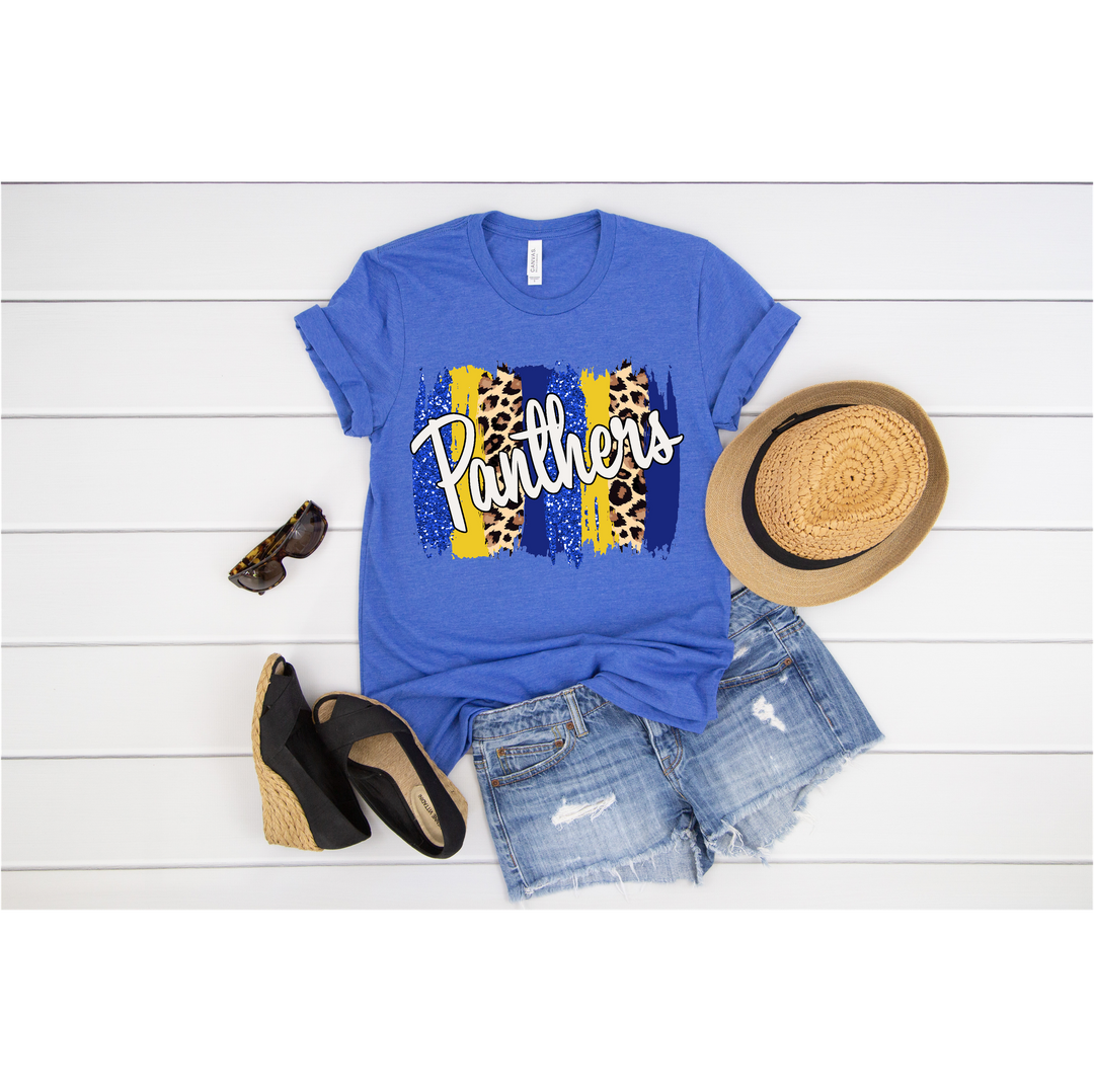 Panthers (Blue & Gold Brushstrokes) DTF Print