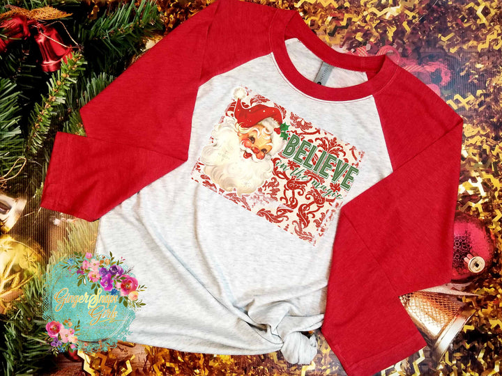 Believe in the Magic Vintage Santa Claus Christmas Digital Design File