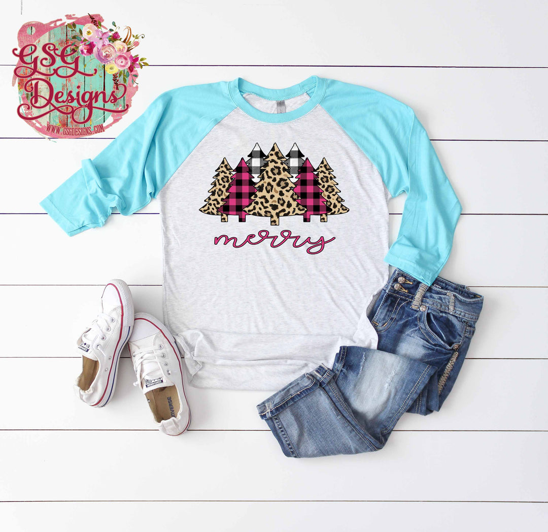 Merry Christmas Trees DTF Print