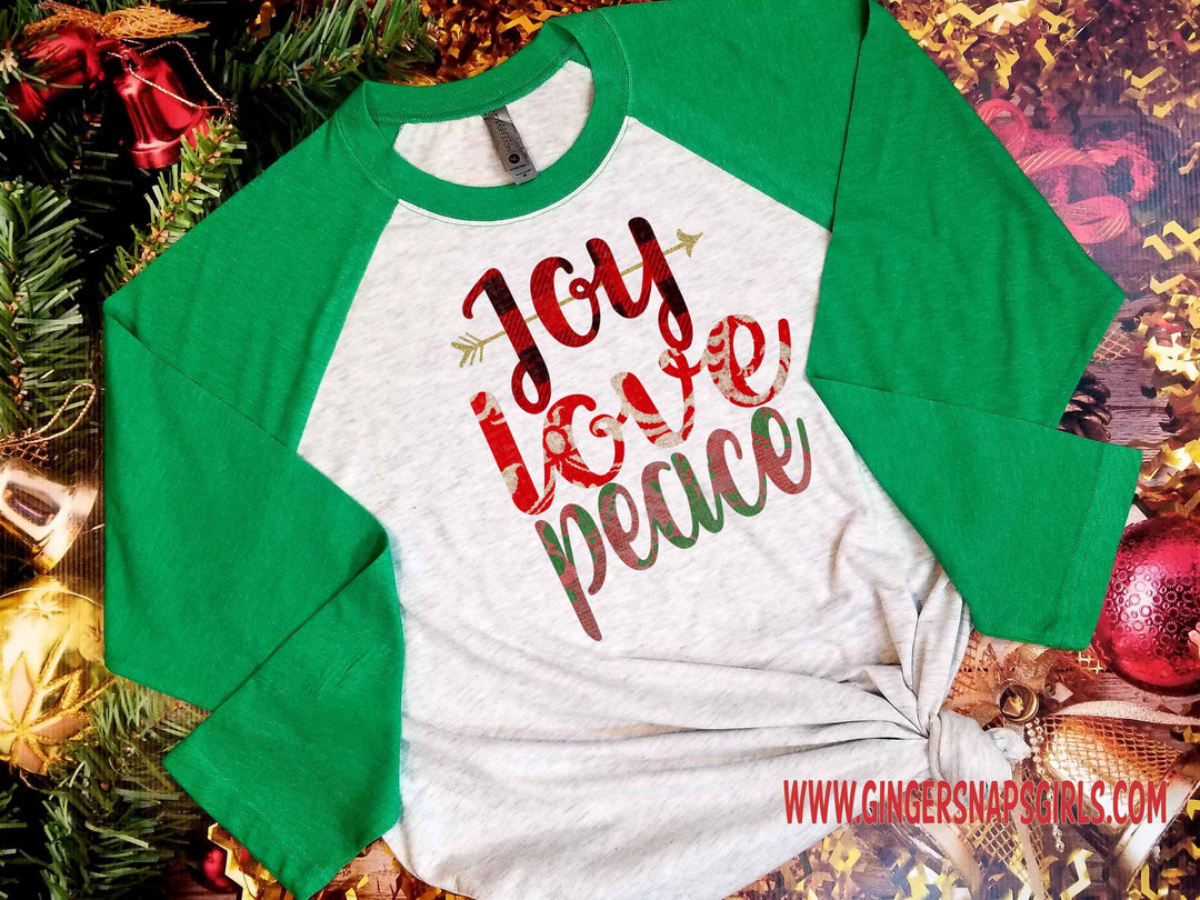 Joy Love Peace Christmas Plaid Digital Design File