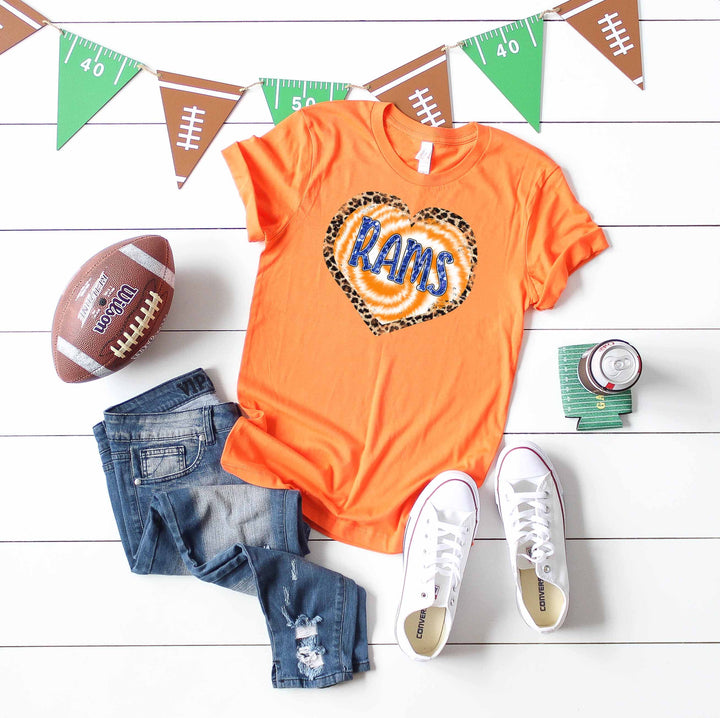 Rams Tie Dye Leopard Heart Digital Design File .png