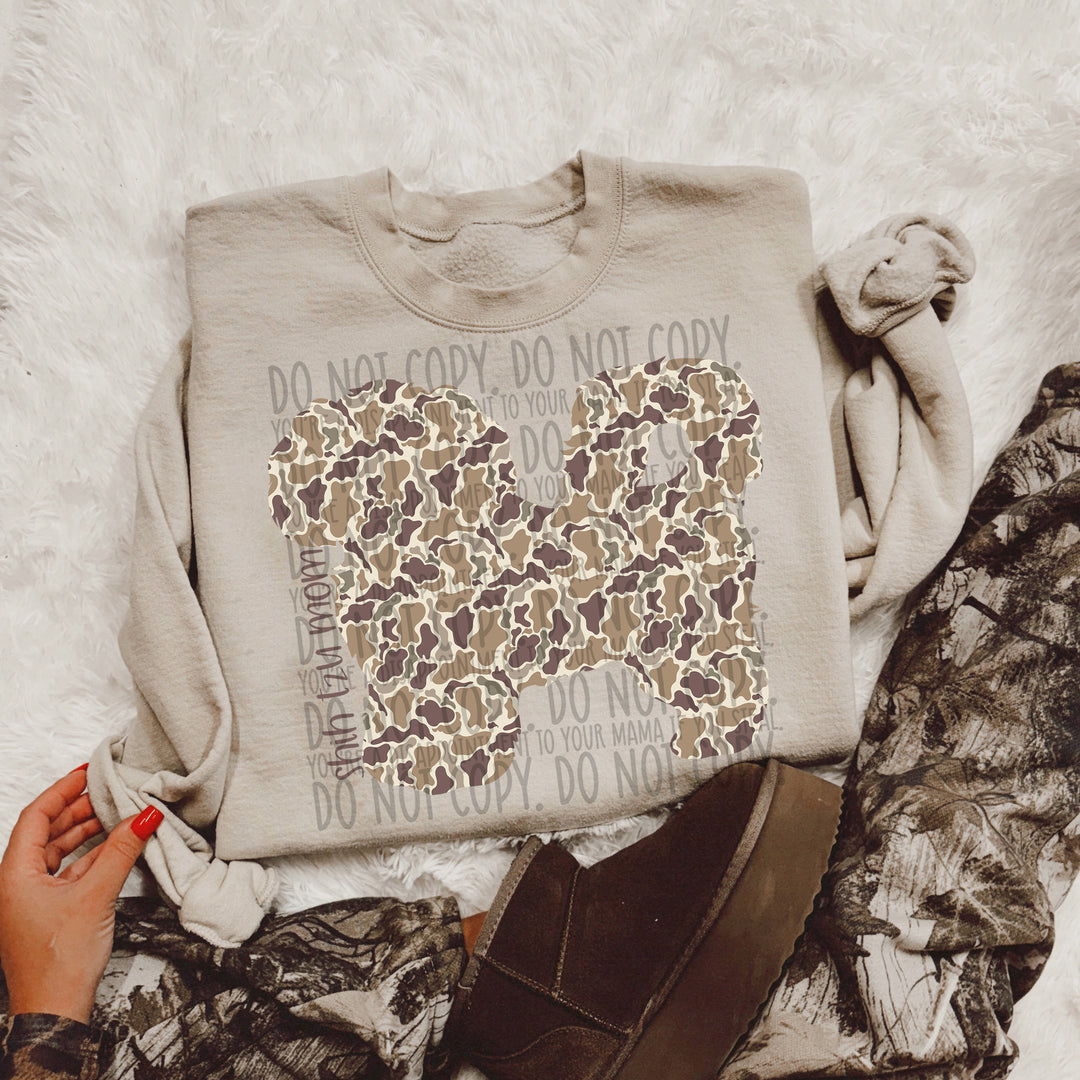 Duck Camo Dog Breeds DTF Print