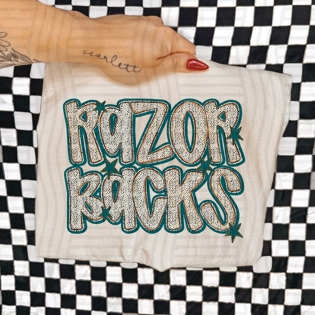 Teal Dotty DTF Print