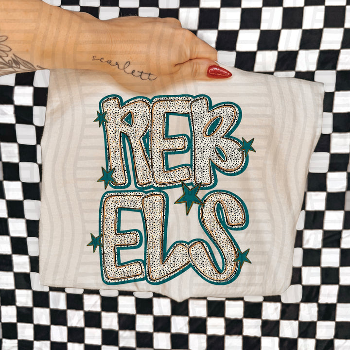 Teal Dotty DTF Print