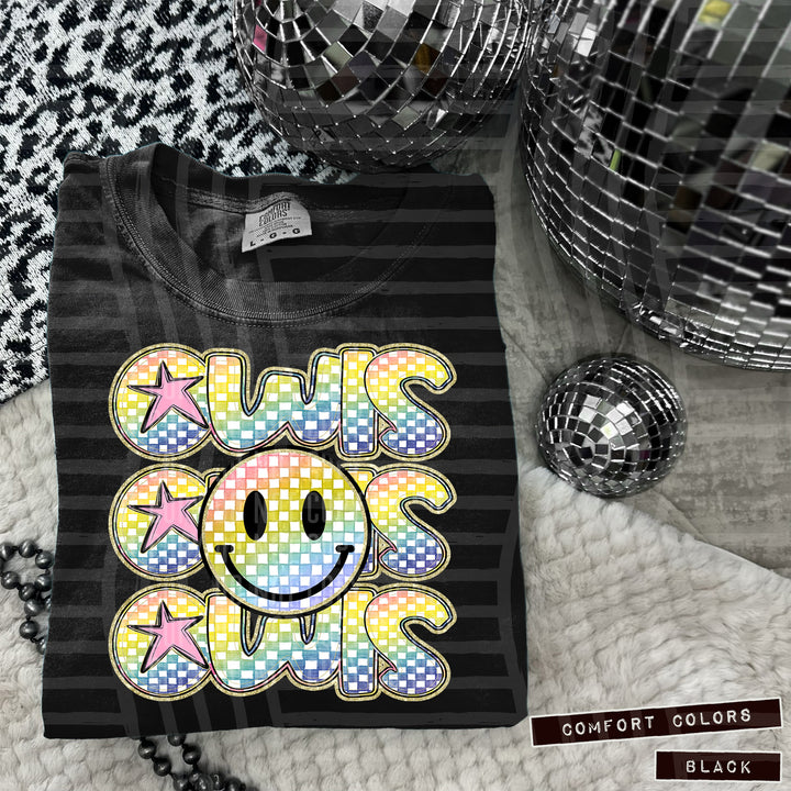 Rainbow Smiley Triple Stack DTF Print