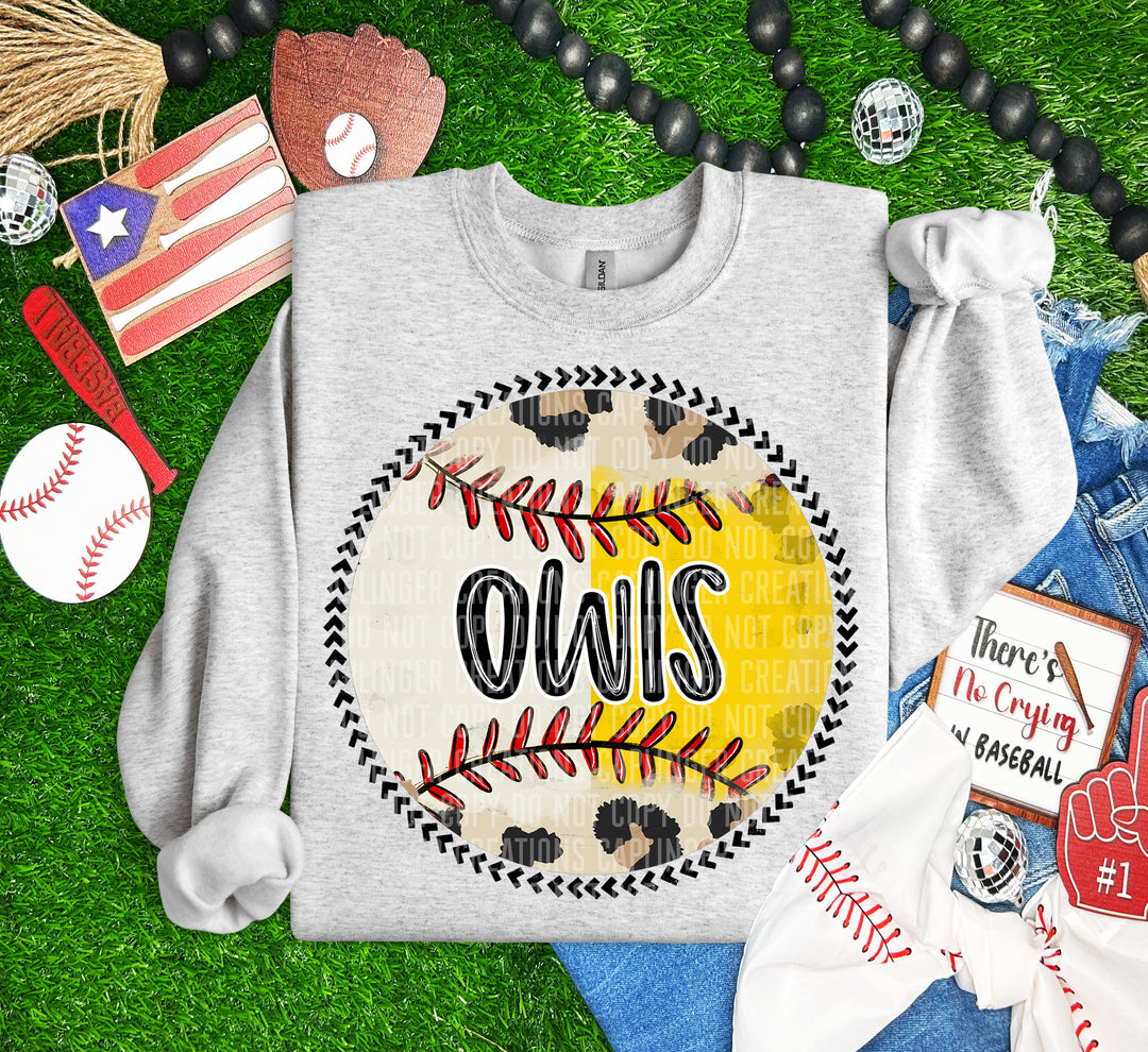 Half Baseball/Softball Round DTF Print