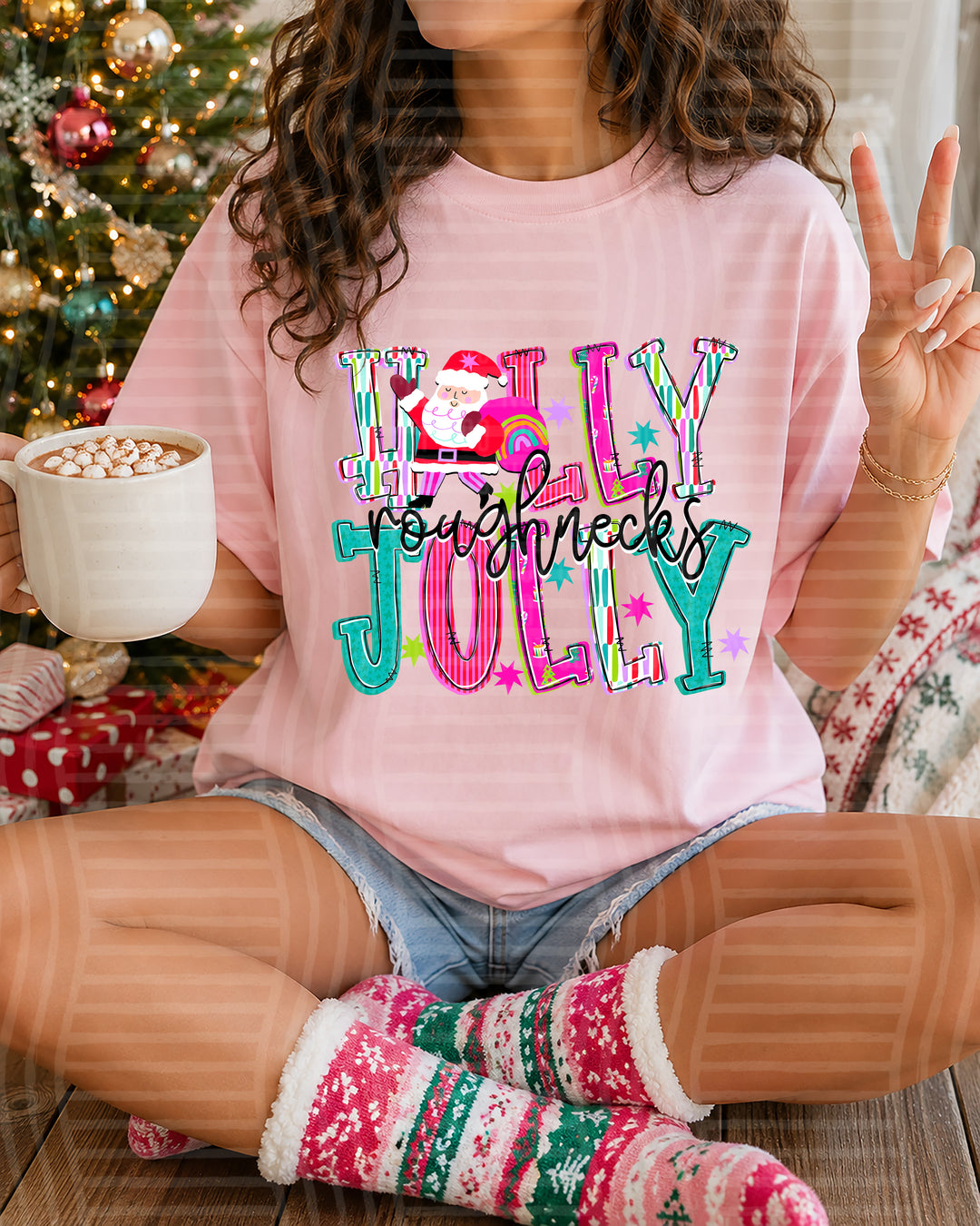 Holly Jolly Santa Mascots DTF Print
