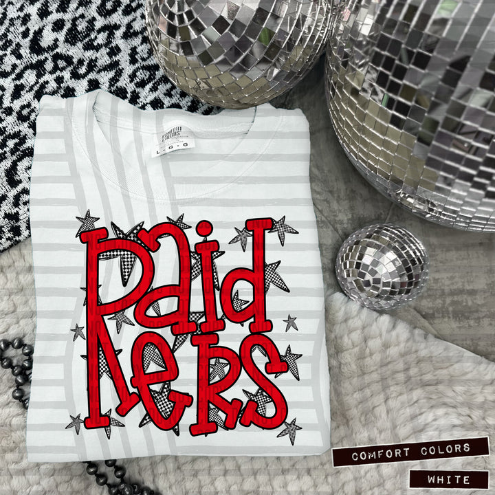 Red Staggered DTF Print