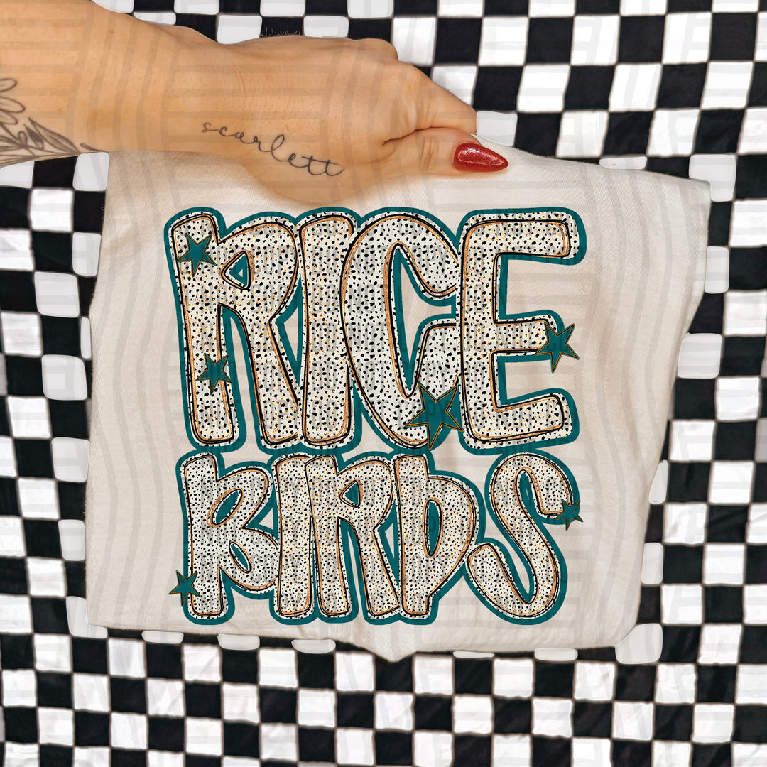 Teal Dotty DTF Print