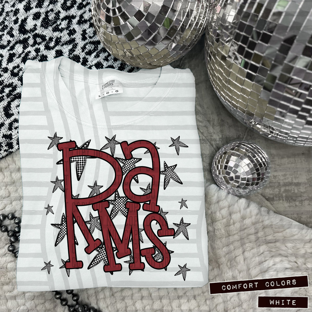 Crimson Staggered DTF Print