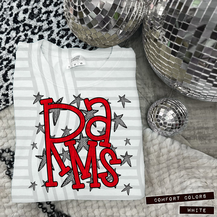 Red Staggered DTF Print