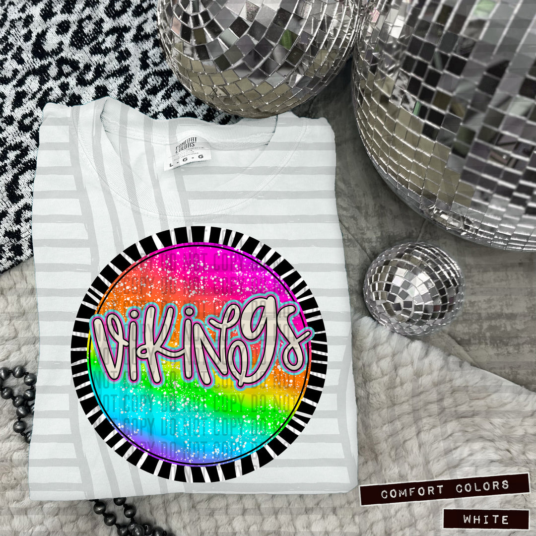 Rainbow Splatter Rounds DTF Print