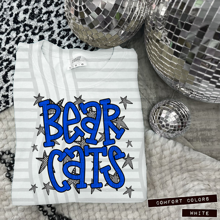 Blue Staggered DTF Print