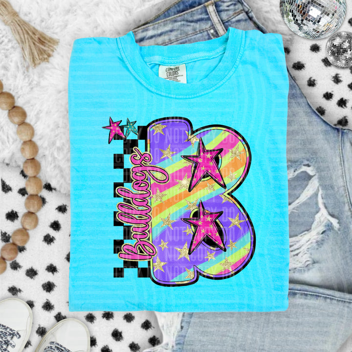 Rainbow Swirl Initials DTF Print
