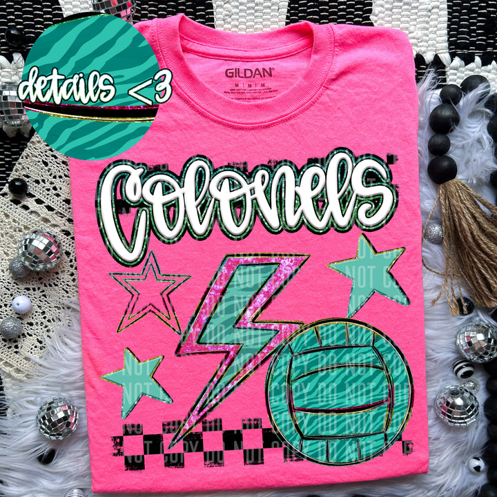 Rainbow Volleyball Bolts DTF Print