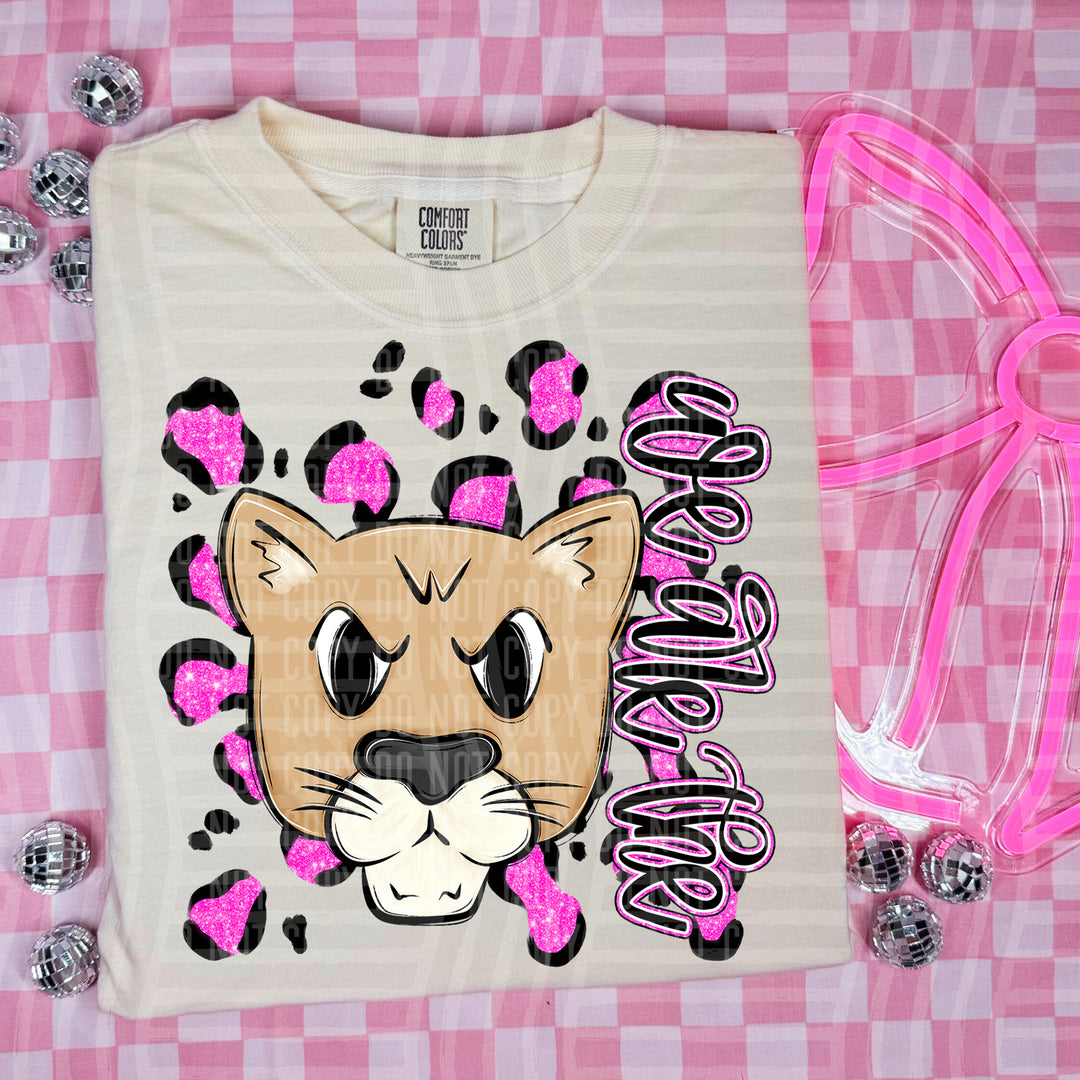 Preppy Leopard Mascot Heads DTF Print