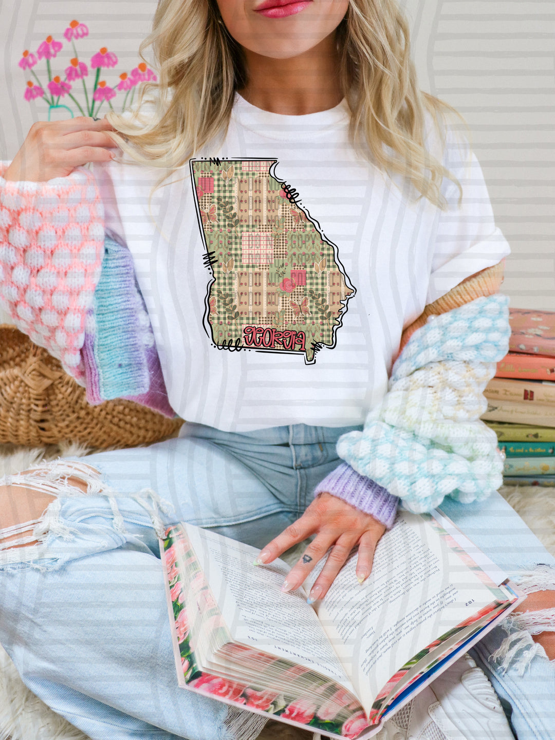 Butterfly Cottage States DTF Print