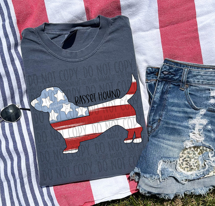 Patriotic Dog Designs Black Text DTF Print