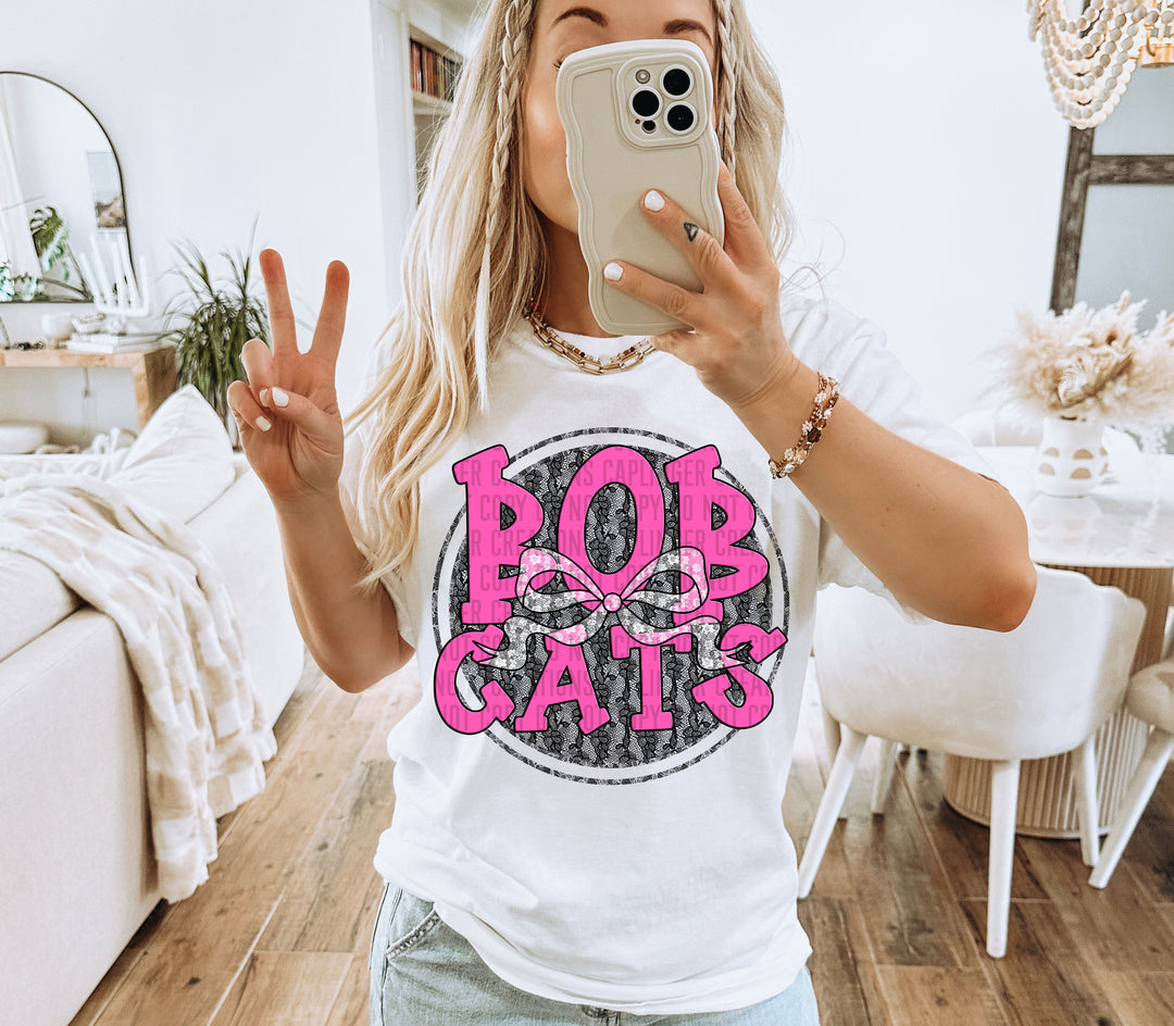 Hot Pink Lace DTF Print