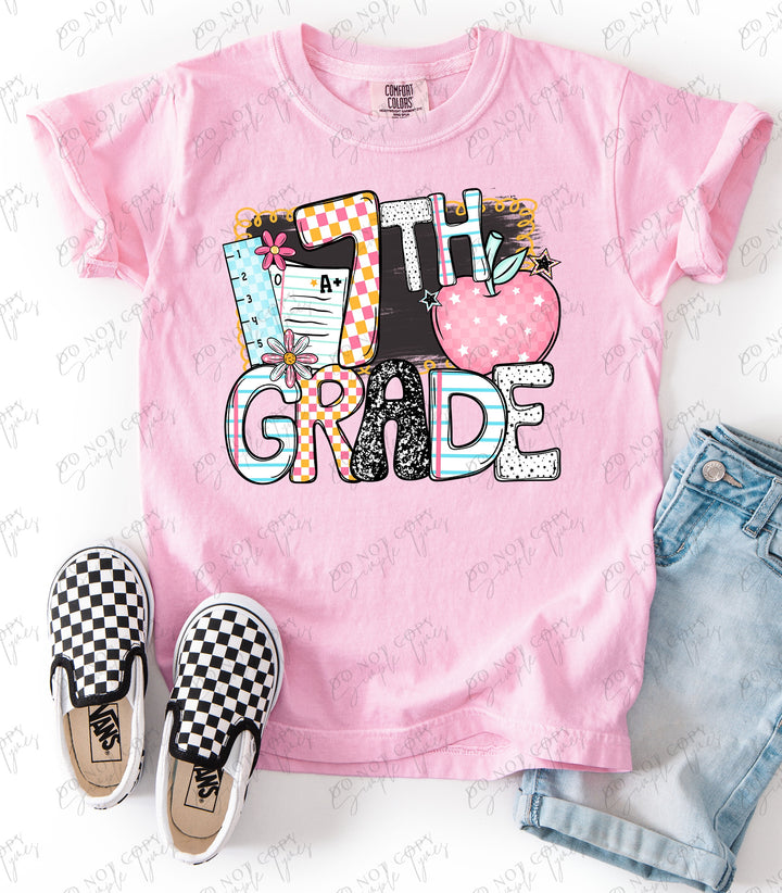 Back To School Apple Grades DTF Print