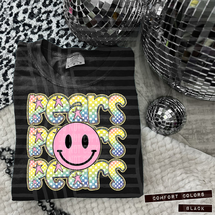 Pink Smiley Triple Stack DTF Print