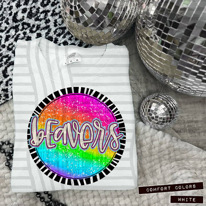 Rainbow Splatter Rounds DTF Print