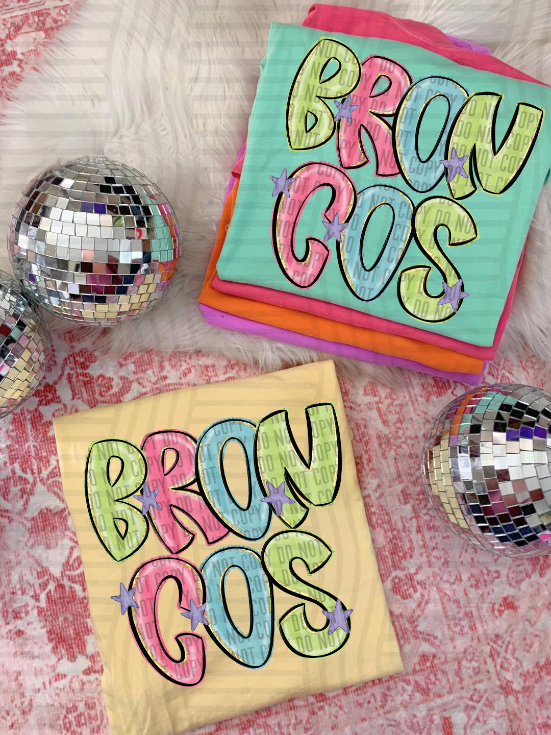 Glittery & Preppy Mascots DTF Print