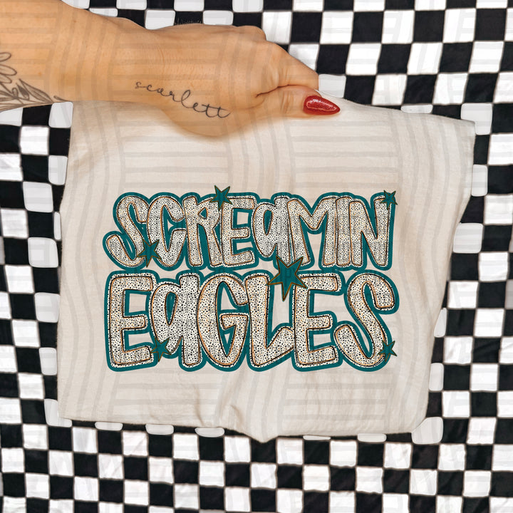 Teal Dotty DTF Print