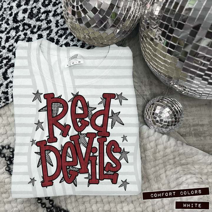 Crimson Staggered DTF Print