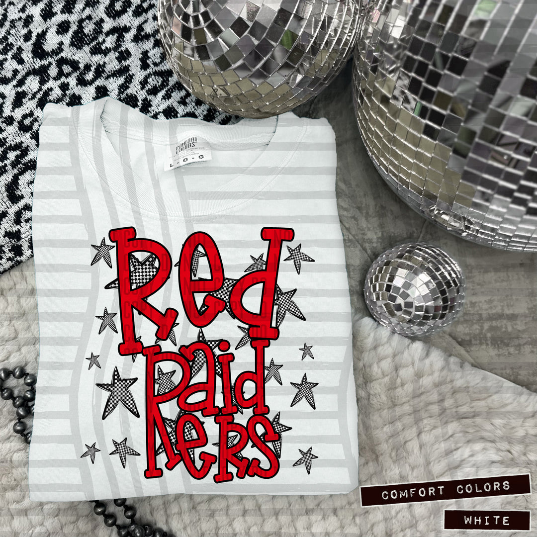 Red Staggered DTF Print
