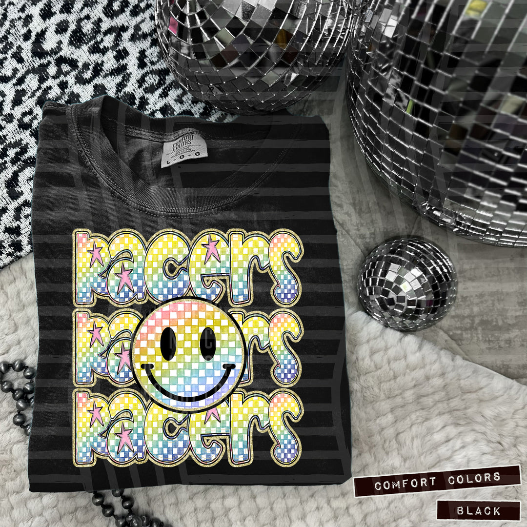 Rainbow Smiley Triple Stack DTF Print