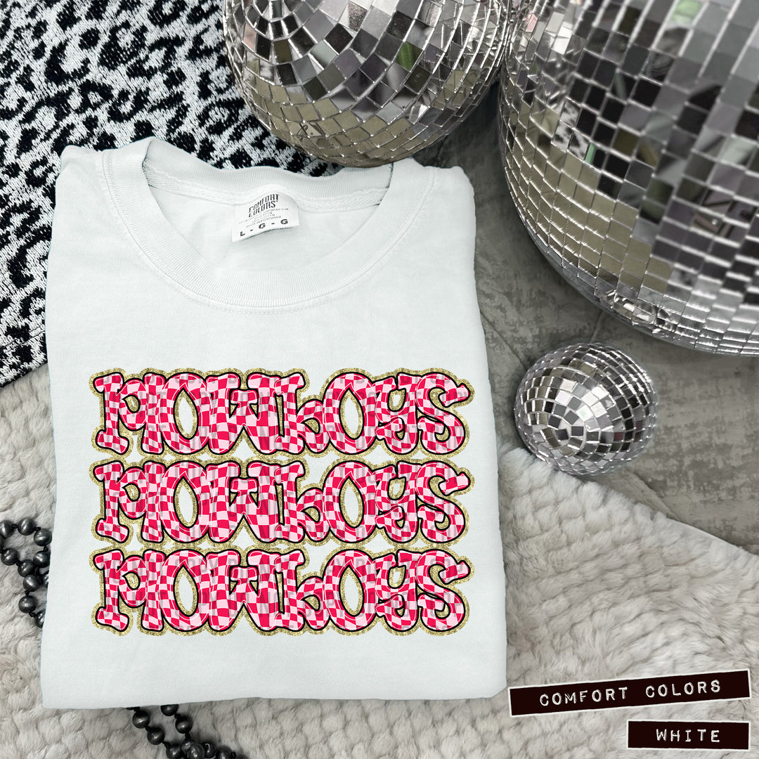 Pink Checks DTF Print