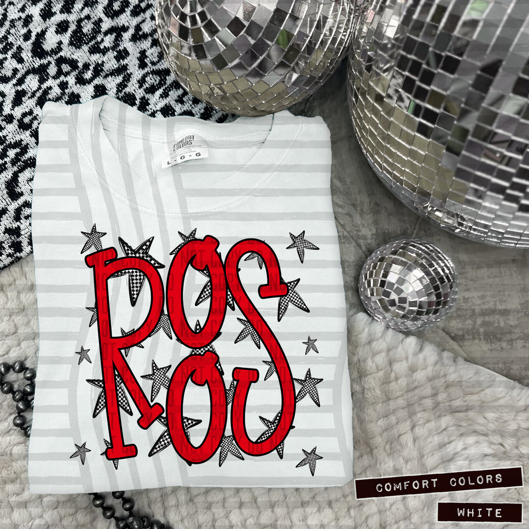 Red Staggered DTF Print