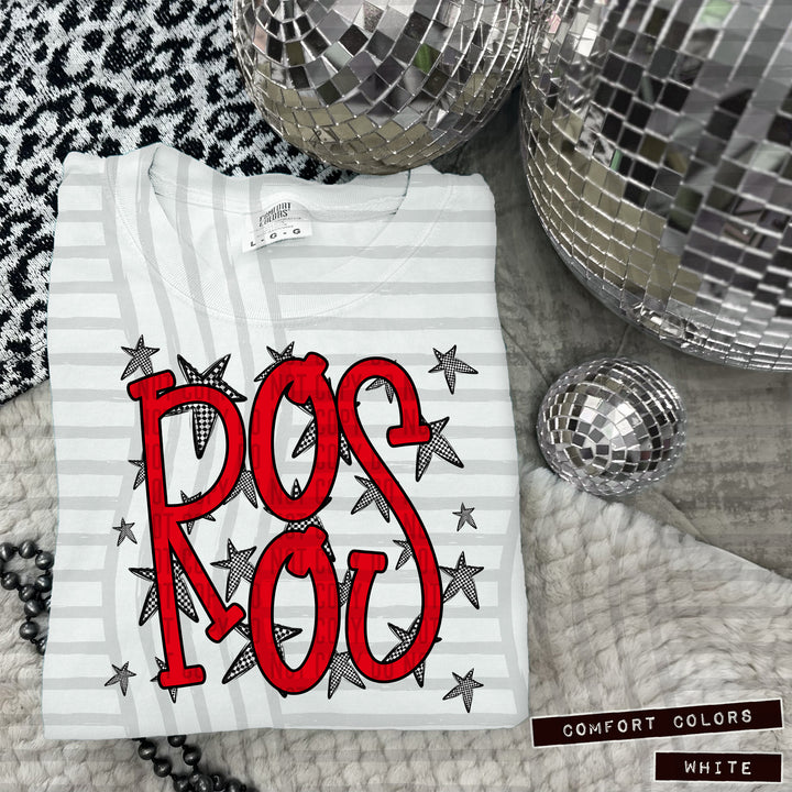 Red Staggered DTF Print